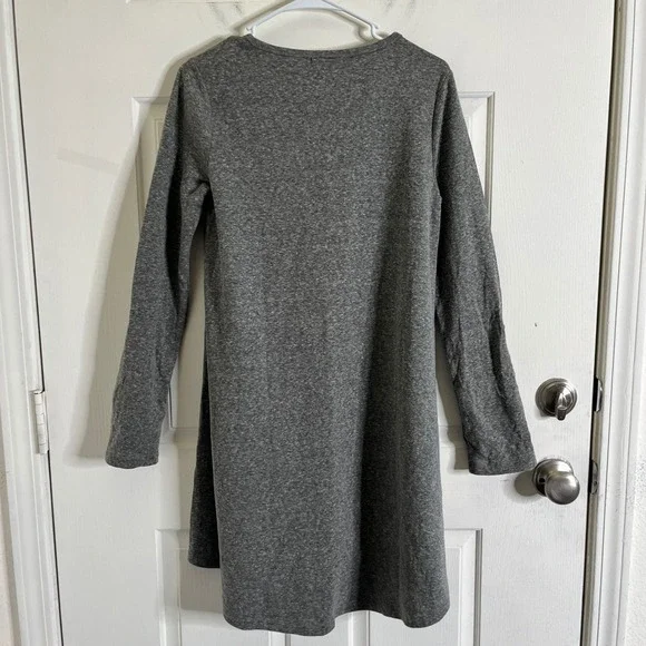 Z Supply Double Knit Symphony Dress Women S Grey NEW Roll Tab Sleeve Loungewear - Picture 5 of 9